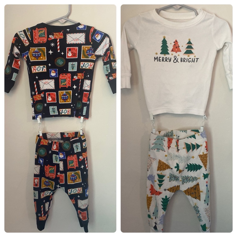 Old Navy 6-12 Month Pjs 2 Sets Christmas